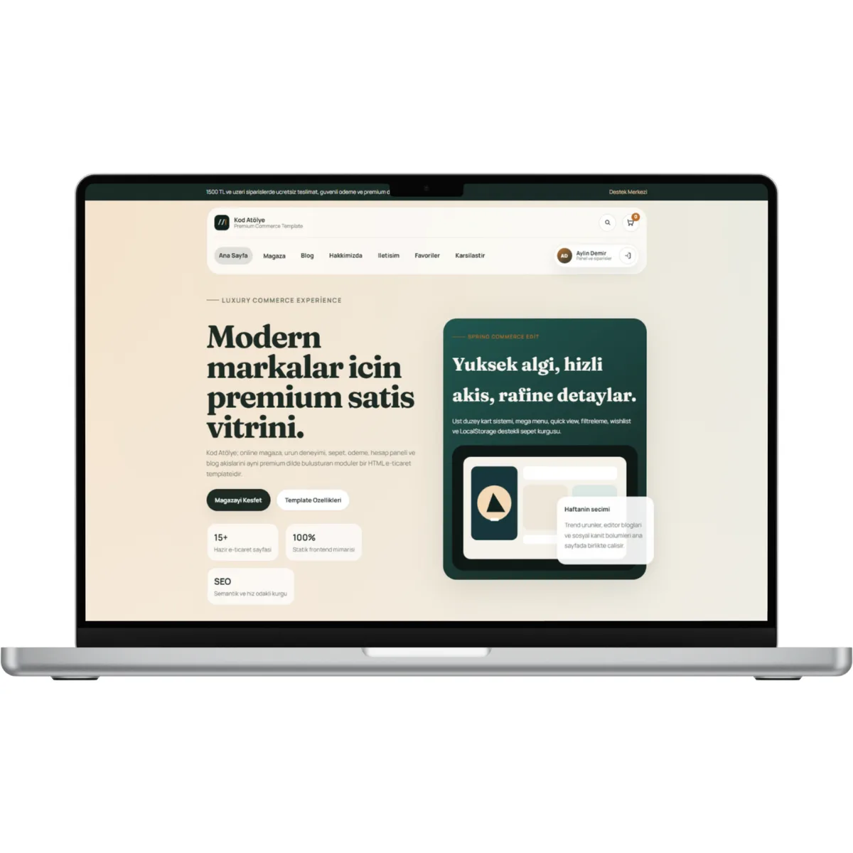 Modern HTML E-Ticaret Teması
