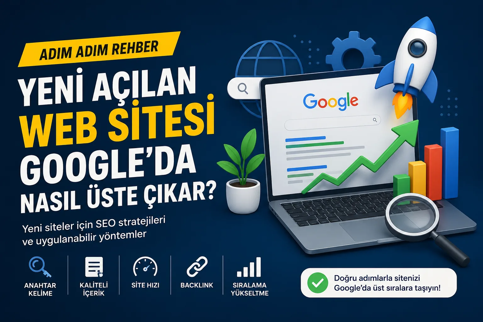 Yeni Açılan Web Sitesi Google’da Nasıl Üste Çıkar? (Adım Adım Rehber)