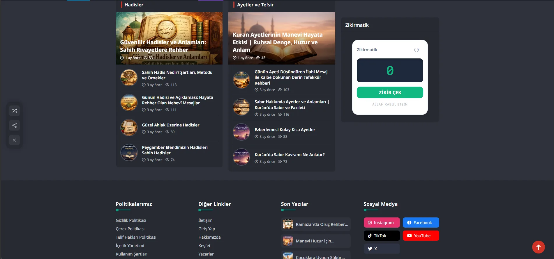 Dua Atlas – Özel WordPress Tema ile Geliştirilen Dua ve Ayet Platformu